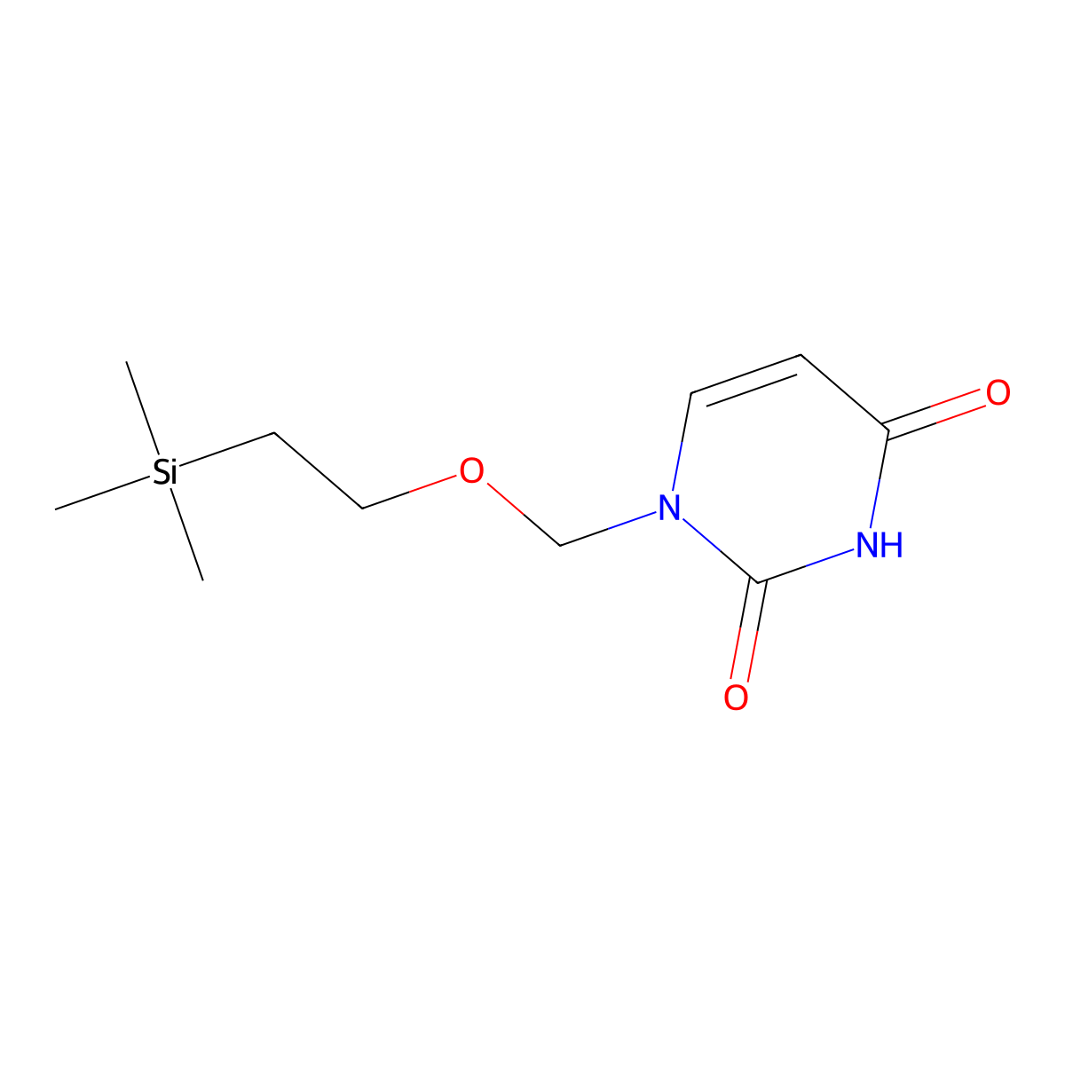 1-[2-(trimethylsilyl)ethoxymethyl]-2,4(1H,3H)-pyrimidinedione molecular structure, CAS 186386-84-5