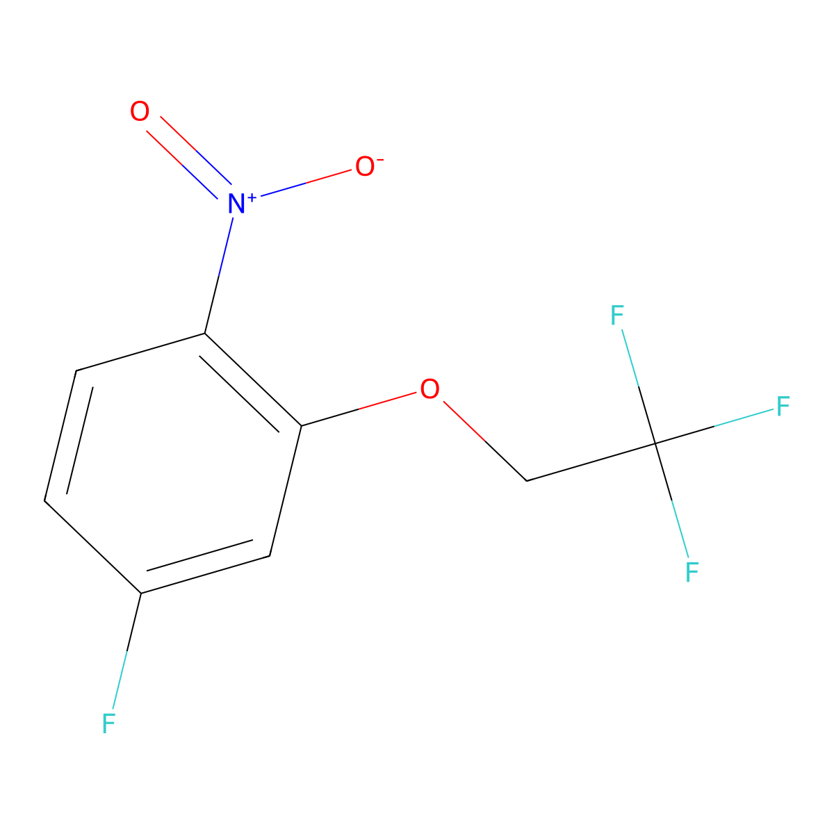 4-Fluoro-1-nitro-2-(2,2,2-trifluoroethoxy)benzene molecular structure, CAS 186386-91-4