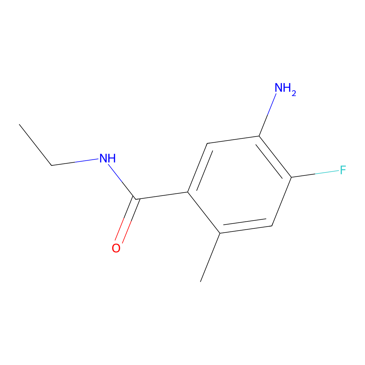 5-Amino-N-ethyl-4-fluoro-2-methyl-benzamide molecular structure, CAS 1863868-73-8