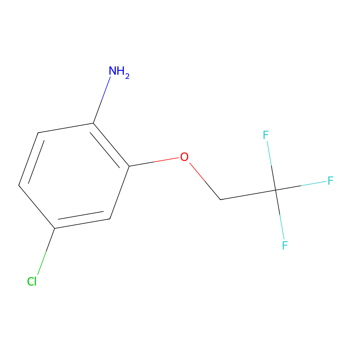 4-Chloro-2-(2,2,2-trifluoroethoxy)aniline molecular structure, CAS 186387-90-6