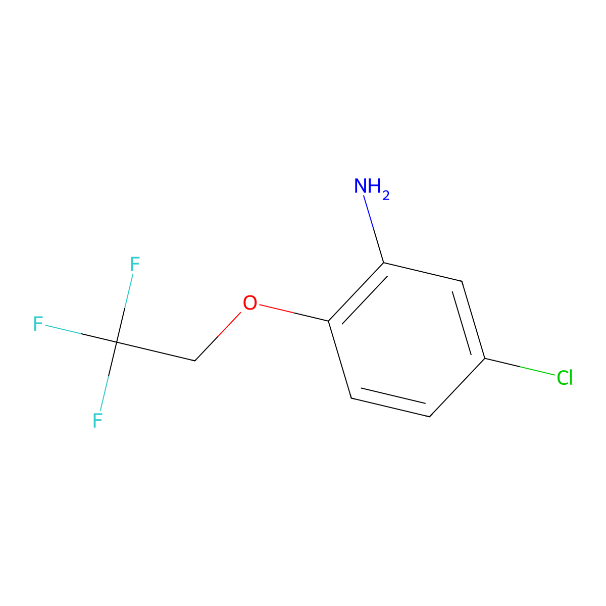5-Chloro-2-(2,2,2-trifluoroethoxy)benzenamine molecular structure, CAS 186387-91-7
