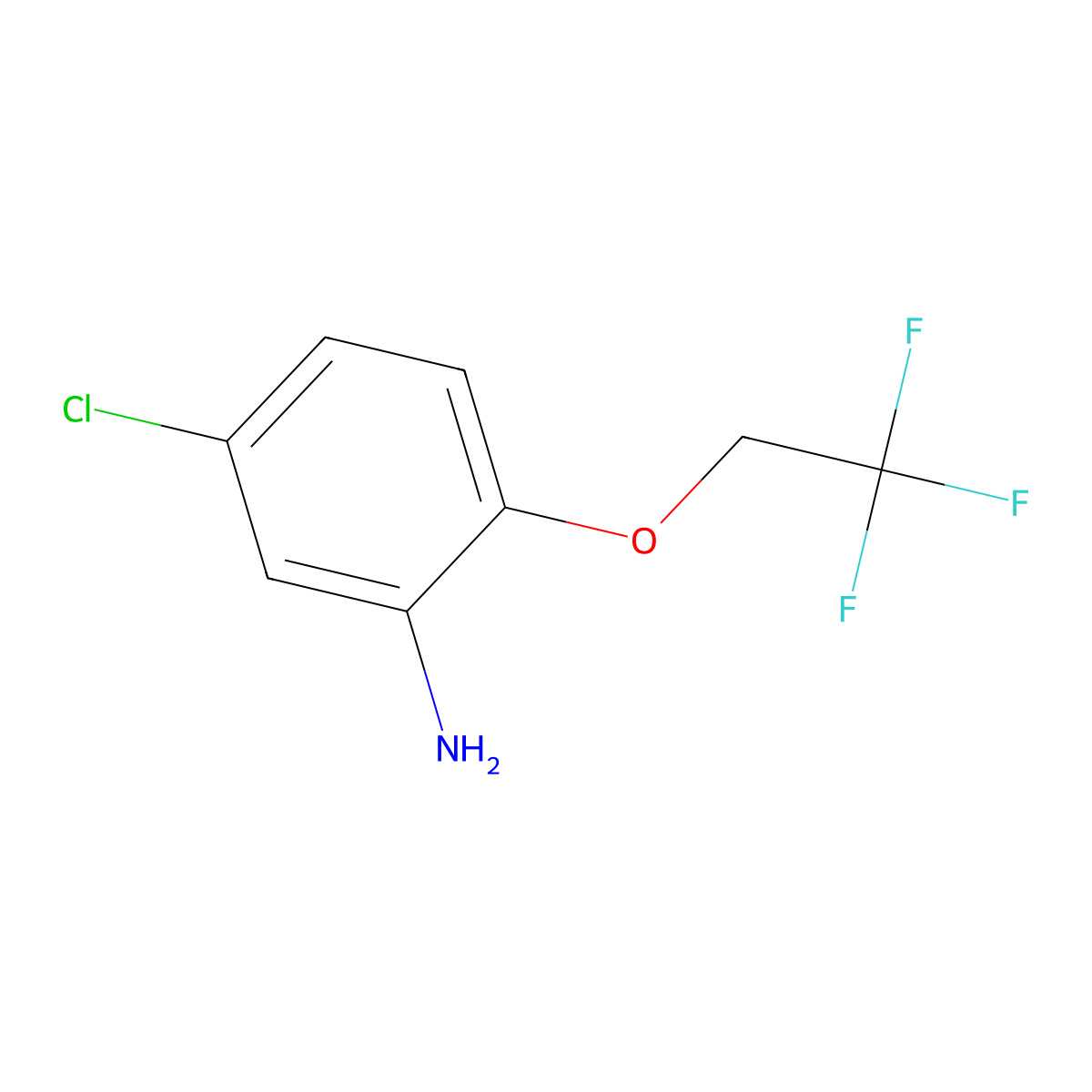 5-Chloro-2-(2,2,2-trifluoroethoxy)benzenamine molecular structure, CAS 186387-91-7