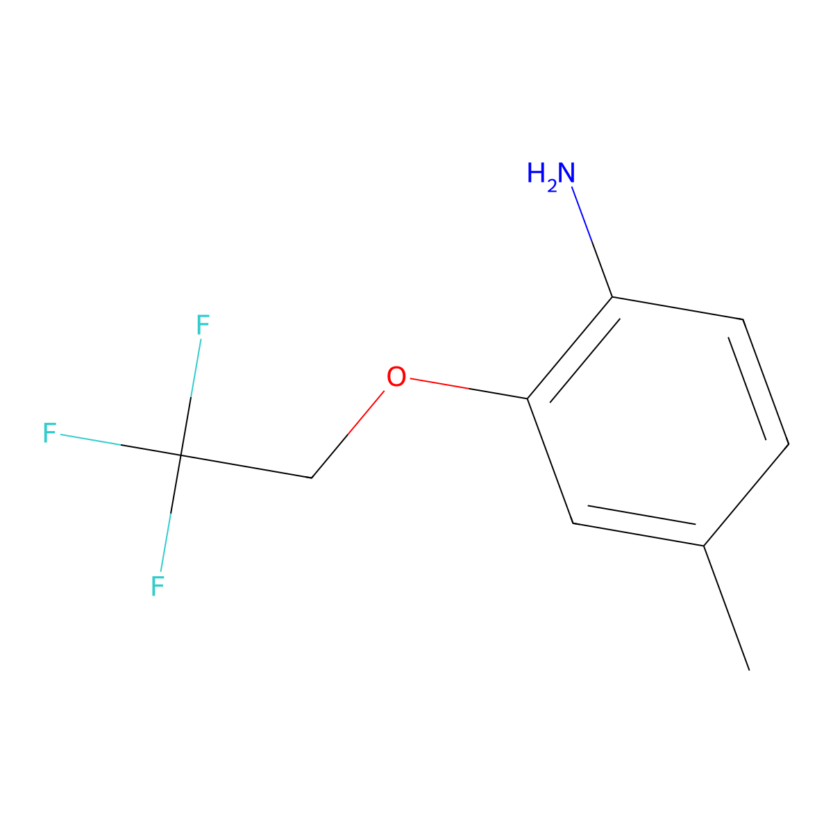 4-Methyl-2-(2,2,2-trifluoroethoxy)aniline molecular structure, CAS 186387-92-8