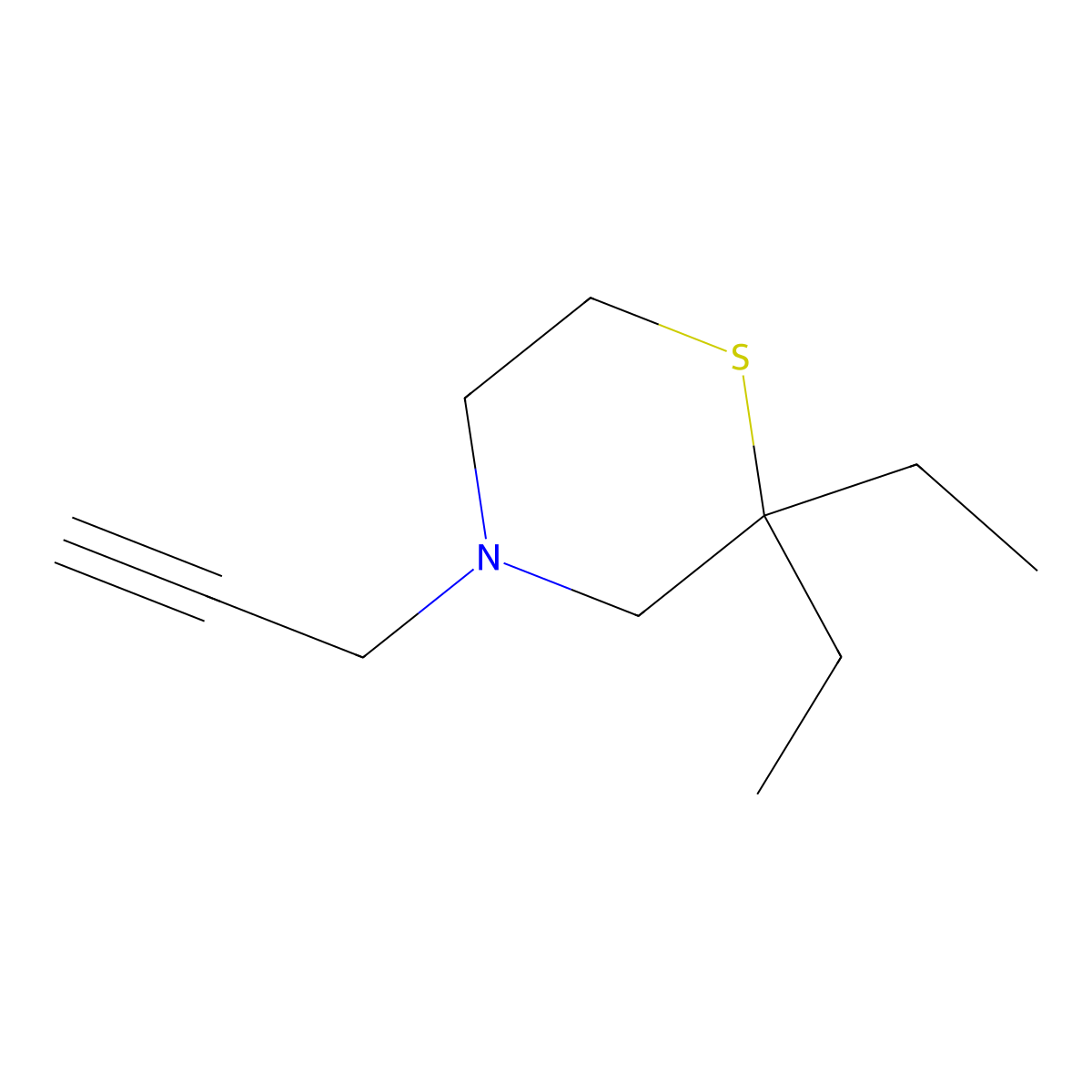 2,2-Diethyl-4-(prop-2-yn-1-yl)thiomorpholine molecular structure, CAS 1863881-17-7