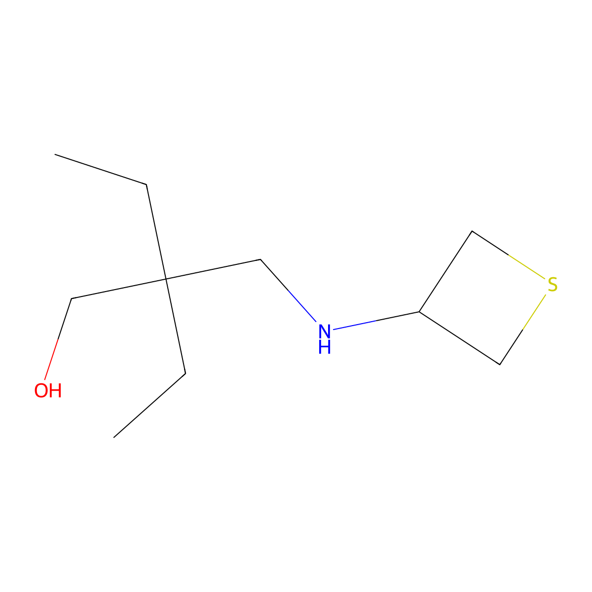 2-Ethyl-2-((thietan-3-ylamino)methyl)butan-1-ol molecular structure, CAS 1863886-91-2