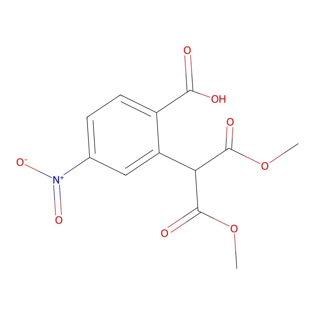 2-(1,3-Dimethoxy-1,3-dioxopropan-2-yl)-4-nitrobenzoic acid molecular structure, CAS 186390-71-6