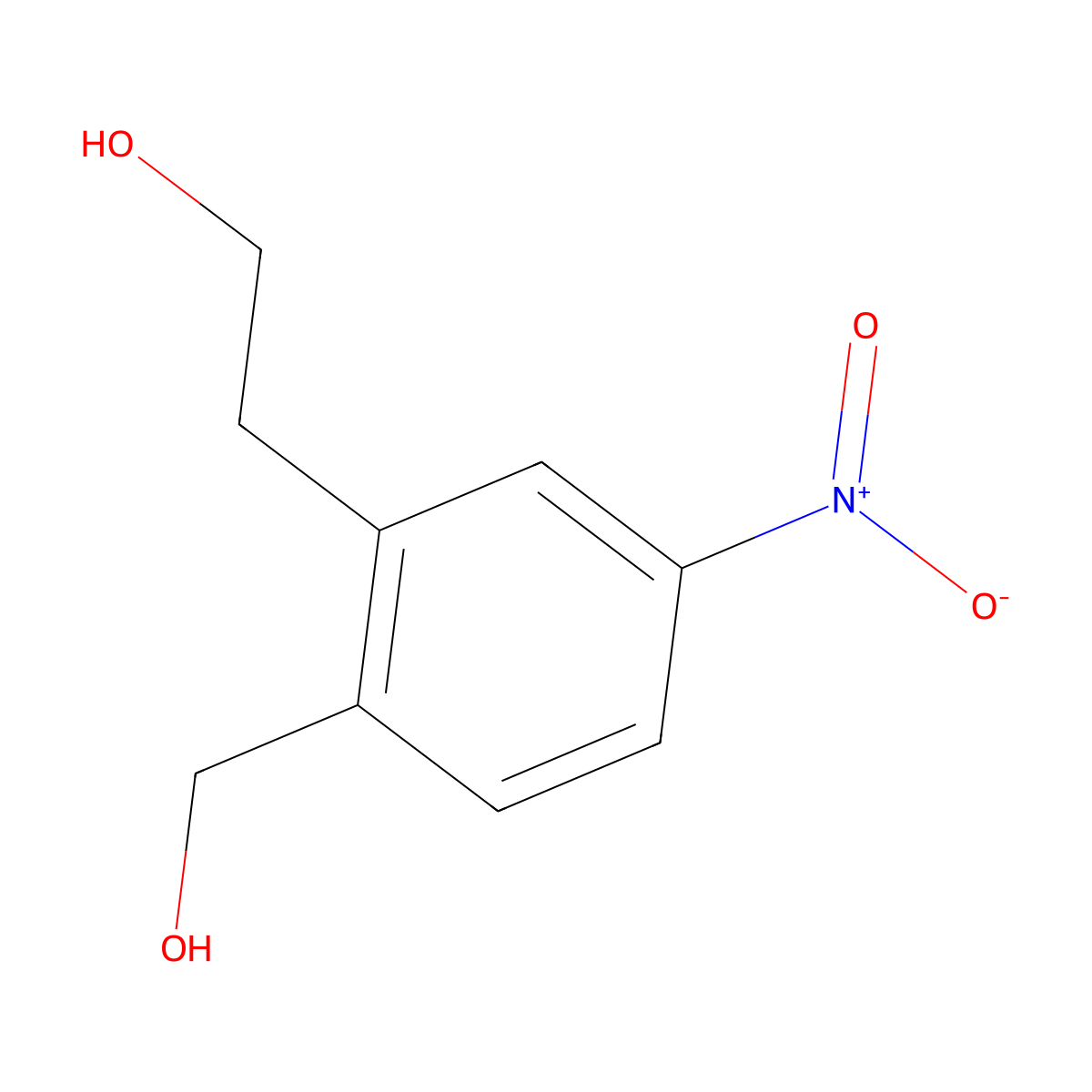 2-(2-(Hydroxymethyl)-5-nitrophenyl)ethanol molecular structure, CAS 186390-74-9