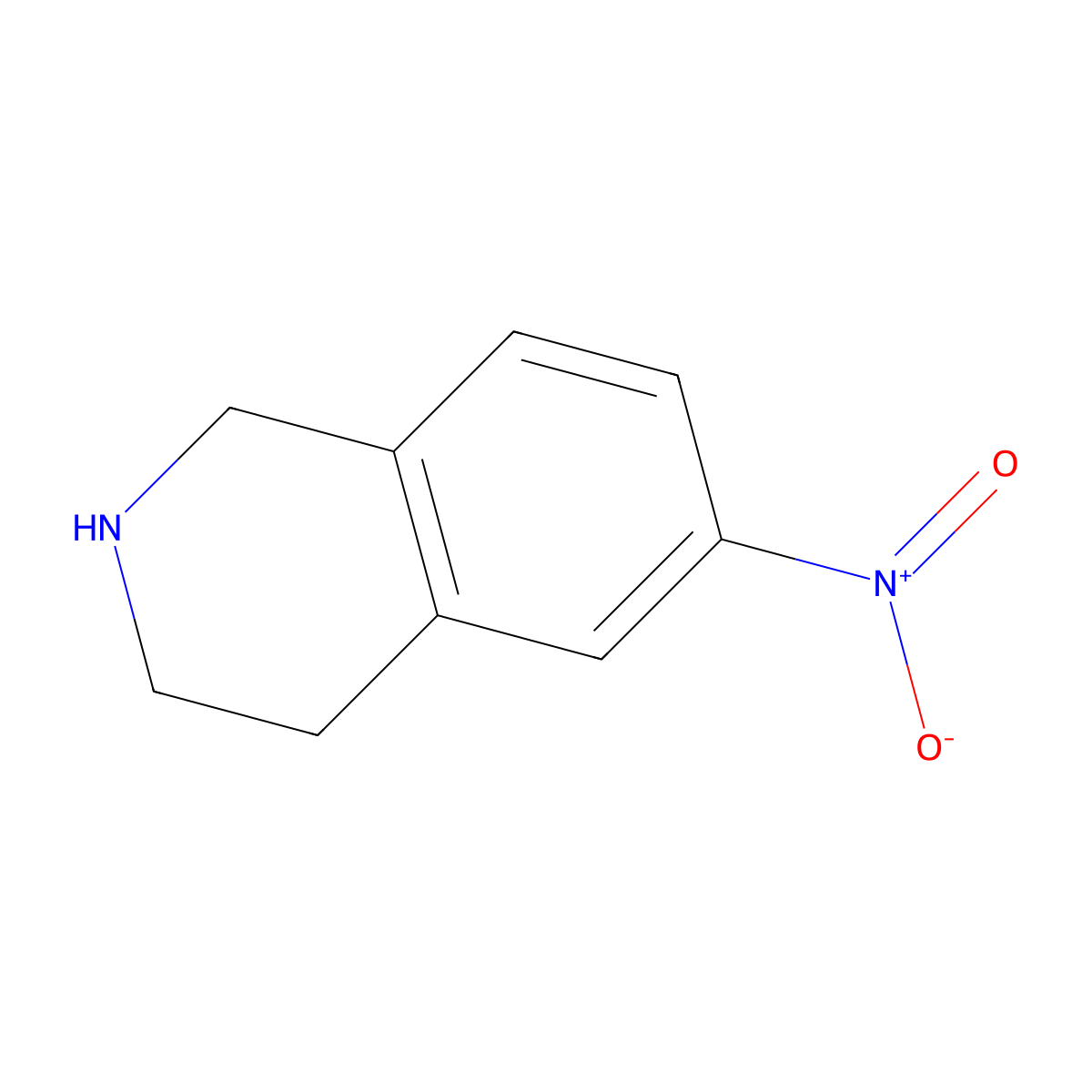 6-Nitro-1,2,3,4-tetrahydroisoquinoline molecular structure, CAS 186390-77-2