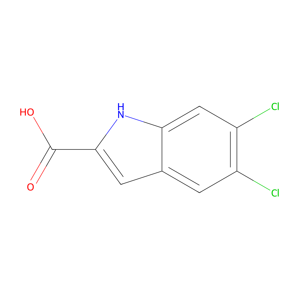5,6-Dichloro-1H-indole-2-carboxylic acid molecular structure, CAS 186392-94-9