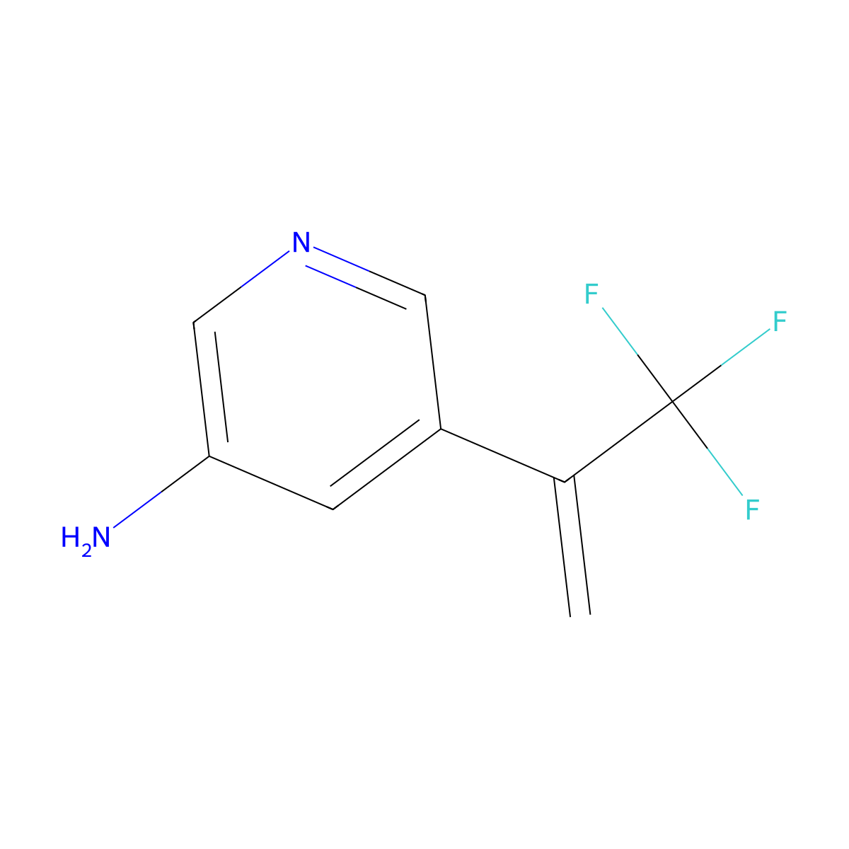 5-(3,3,3-Trifluoroprop-1-en-2-yl)pyridin-3-amine molecular structure, CAS 1863920-02-8