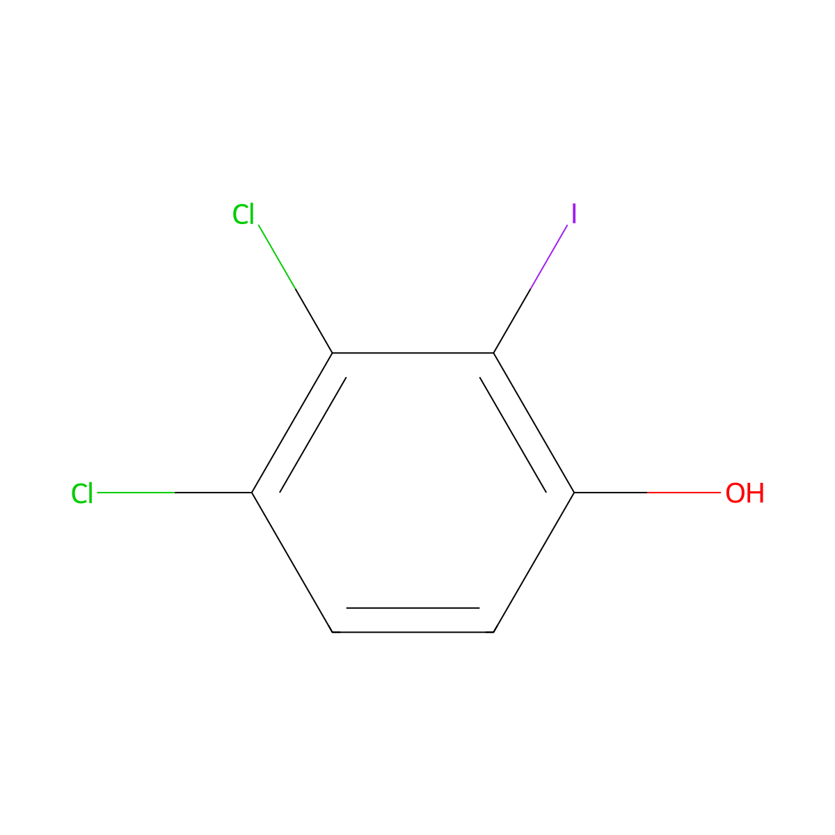 3,4-Dichloro-2-iodophenol molecular structure, CAS 186395-07-3