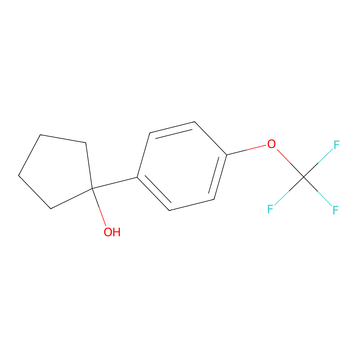 1-[4-(Trifluoromethoxy)phenyl]cyclopentanol molecular structure, CAS 1863955-37-6