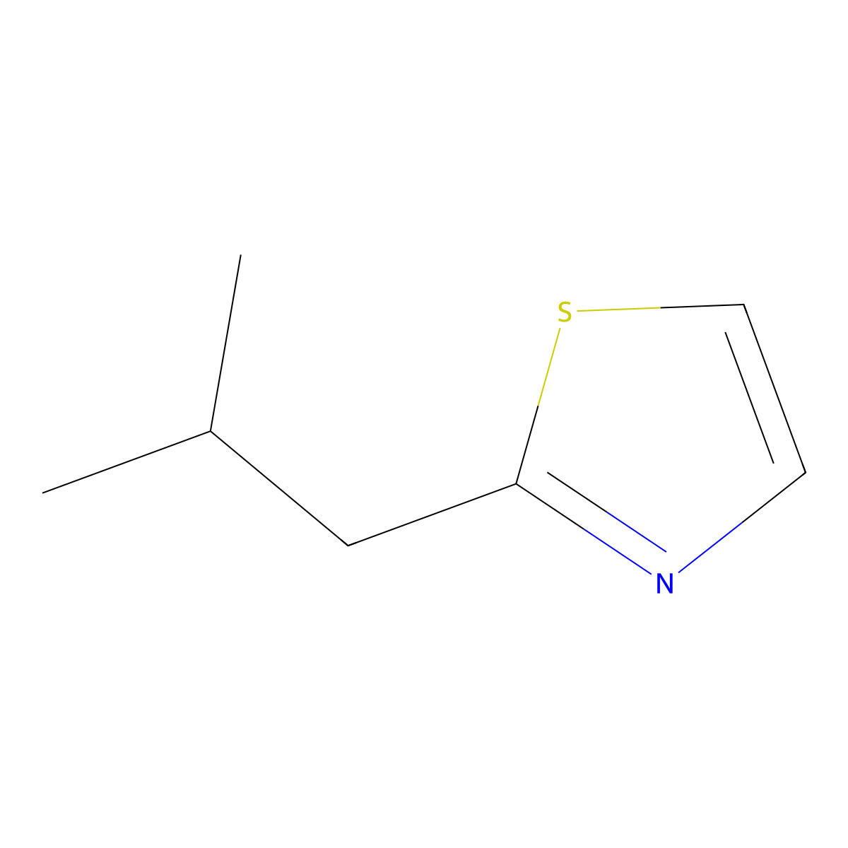 2-Isobutylthiazole molecular structure, CAS 18640-74-9