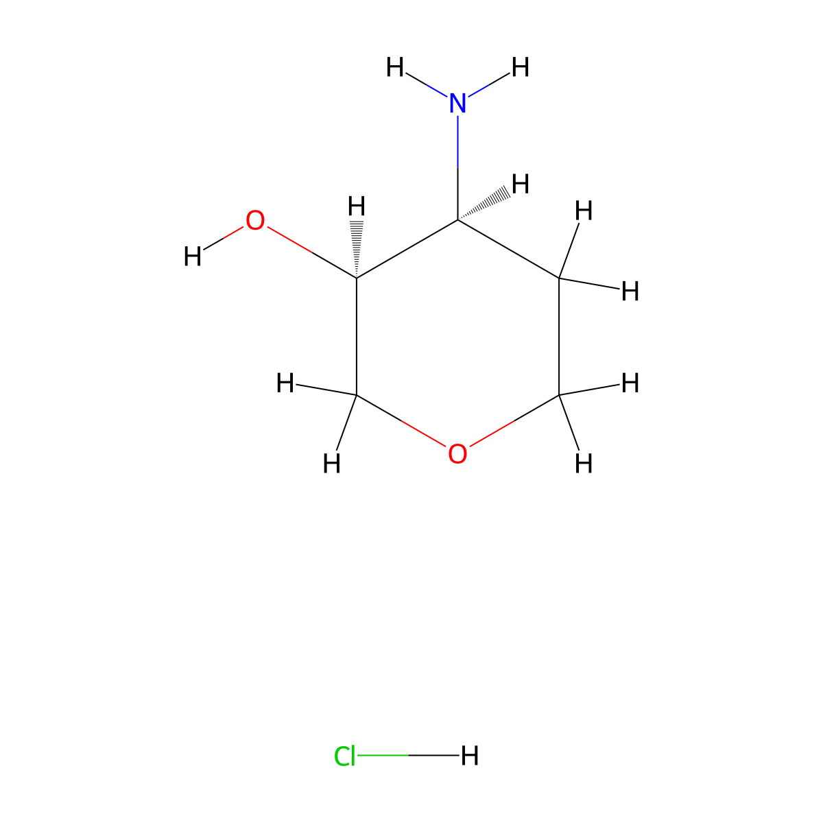 (3S,4S)-4-aminooxan-3-ol hydrochloride molecular structure, CAS 1864003-03-1