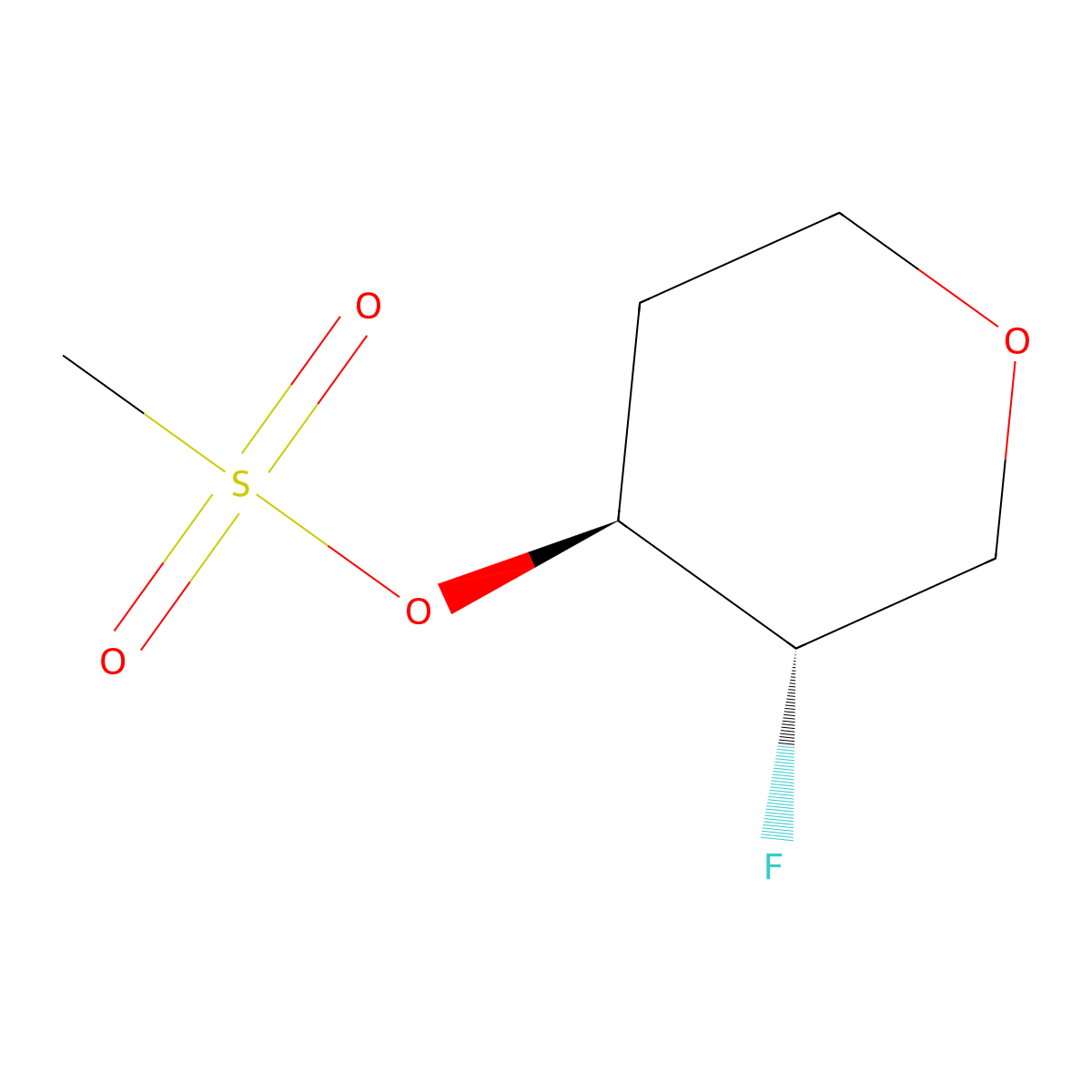 trans-3-Fluoro-tetrahydro-2H-pyran-4-yl methanesulfonate molecular structure, CAS 1864003-09-7