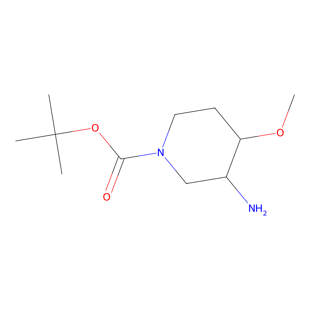 (3S,4R)-tert-Butyl 3-amino-4-methoxypiperidine-1-carboxylate molecular structure, CAS 1864003-11-1