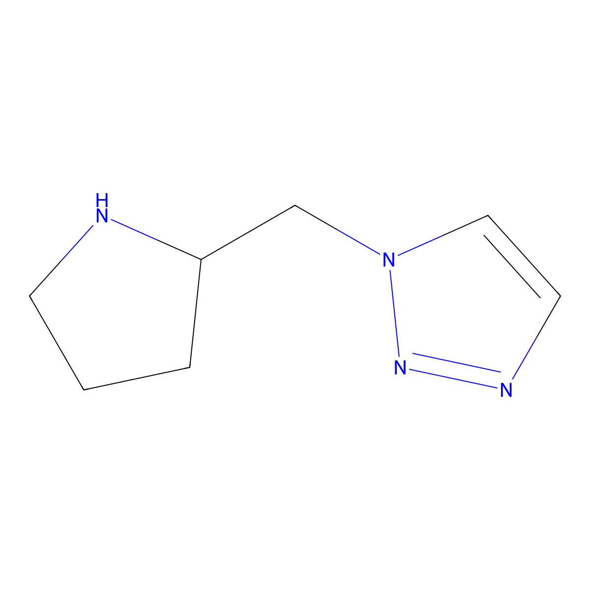 1-[(2S)-Pyrrolidin-2-ylmethyl]-1H-1,2,3-triazole molecular structure, CAS 1864003-12-2