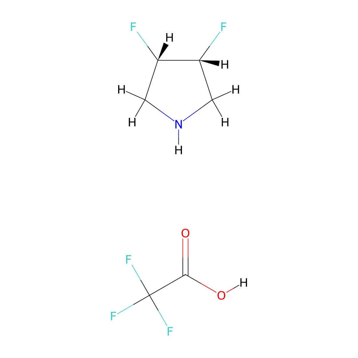 3,4-Difluoropyrrolidine; trifluoroacetic acid molecular structure, CAS 1864003-24-6