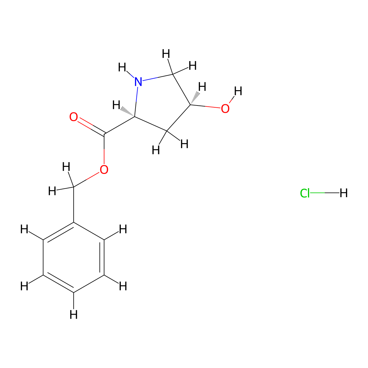 Benzyl (2S,4S)-4-hydroxypyrrolidine-2-carboxylate hydrochloride molecular structure, CAS 1864003-48-4
