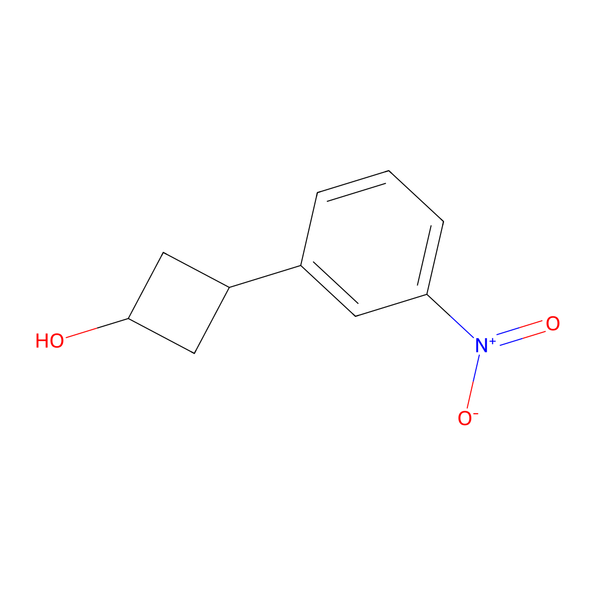 3-(3-Nitrophenyl)cyclobutan-1-ol molecular structure, CAS 1864003-61-1