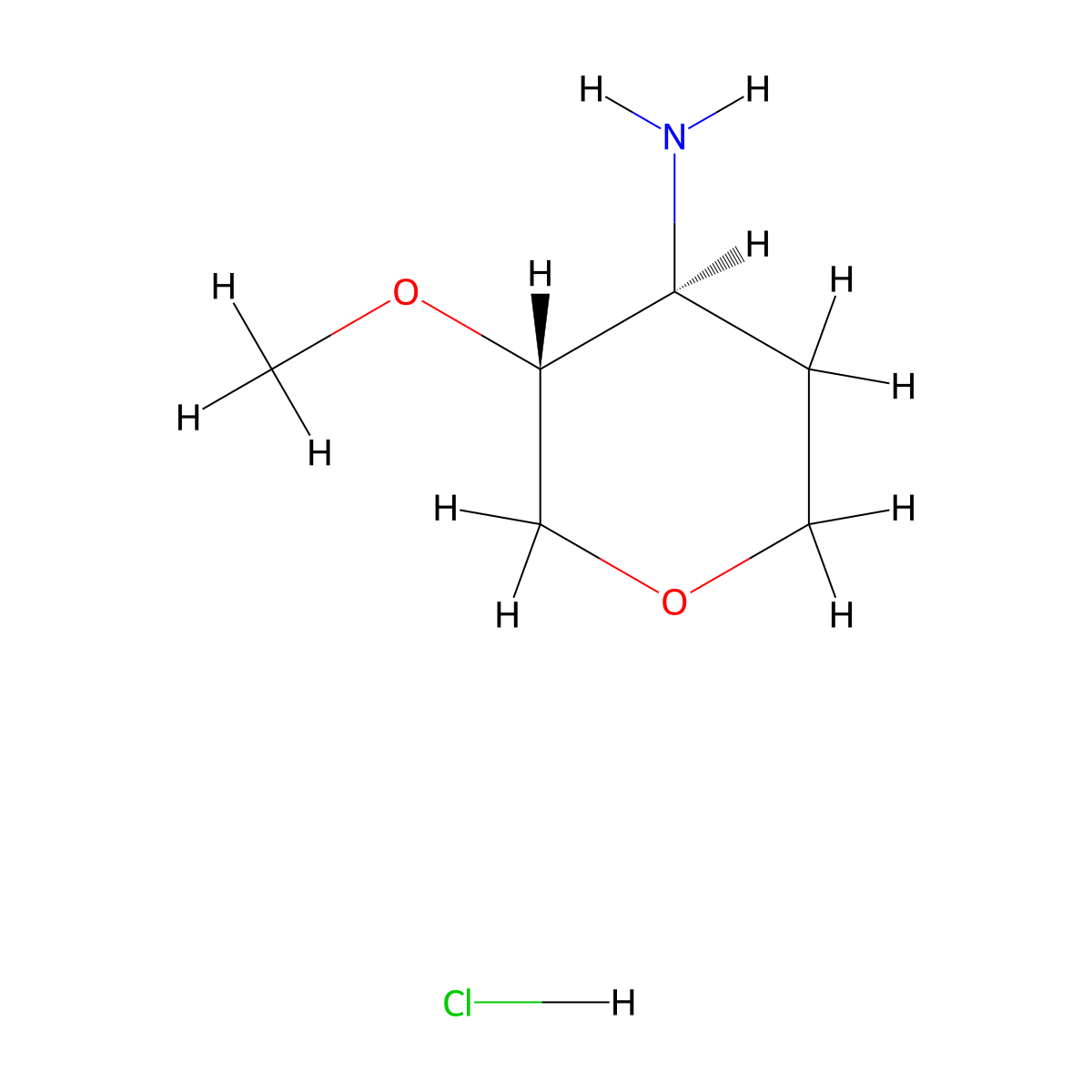 rac-[(3R,4S)-3-Methoxytetrahydro-2H-pyran-4-yl]amine hydrochloride molecular structure, CAS 1864003-64-4