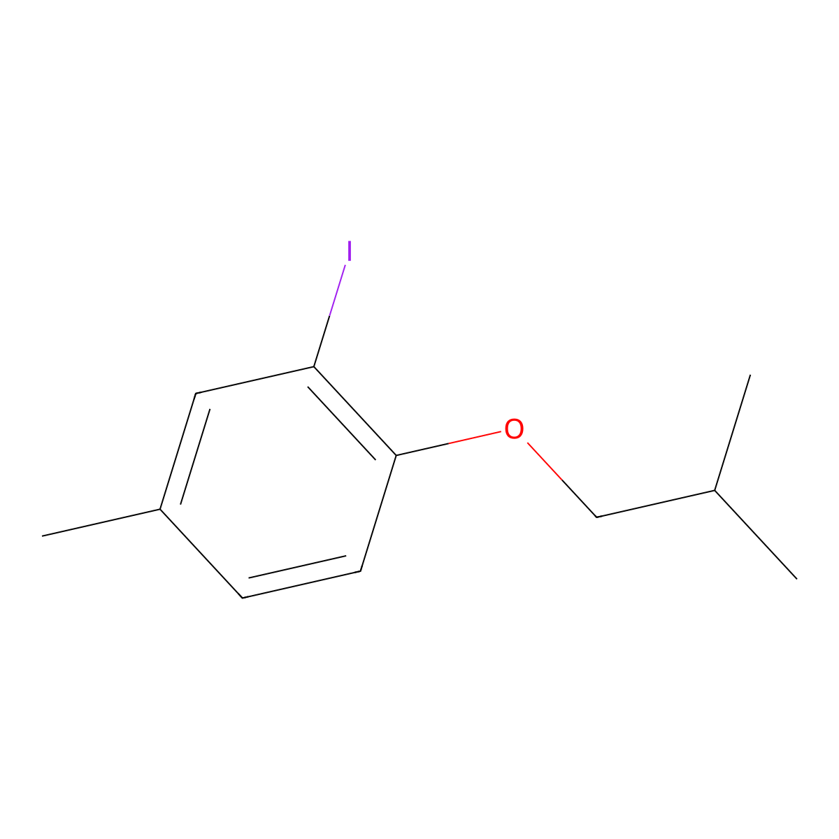 2-Iodo-1-isobutoxy-4-methylbenzene molecular structure, CAS 1864010-08-1