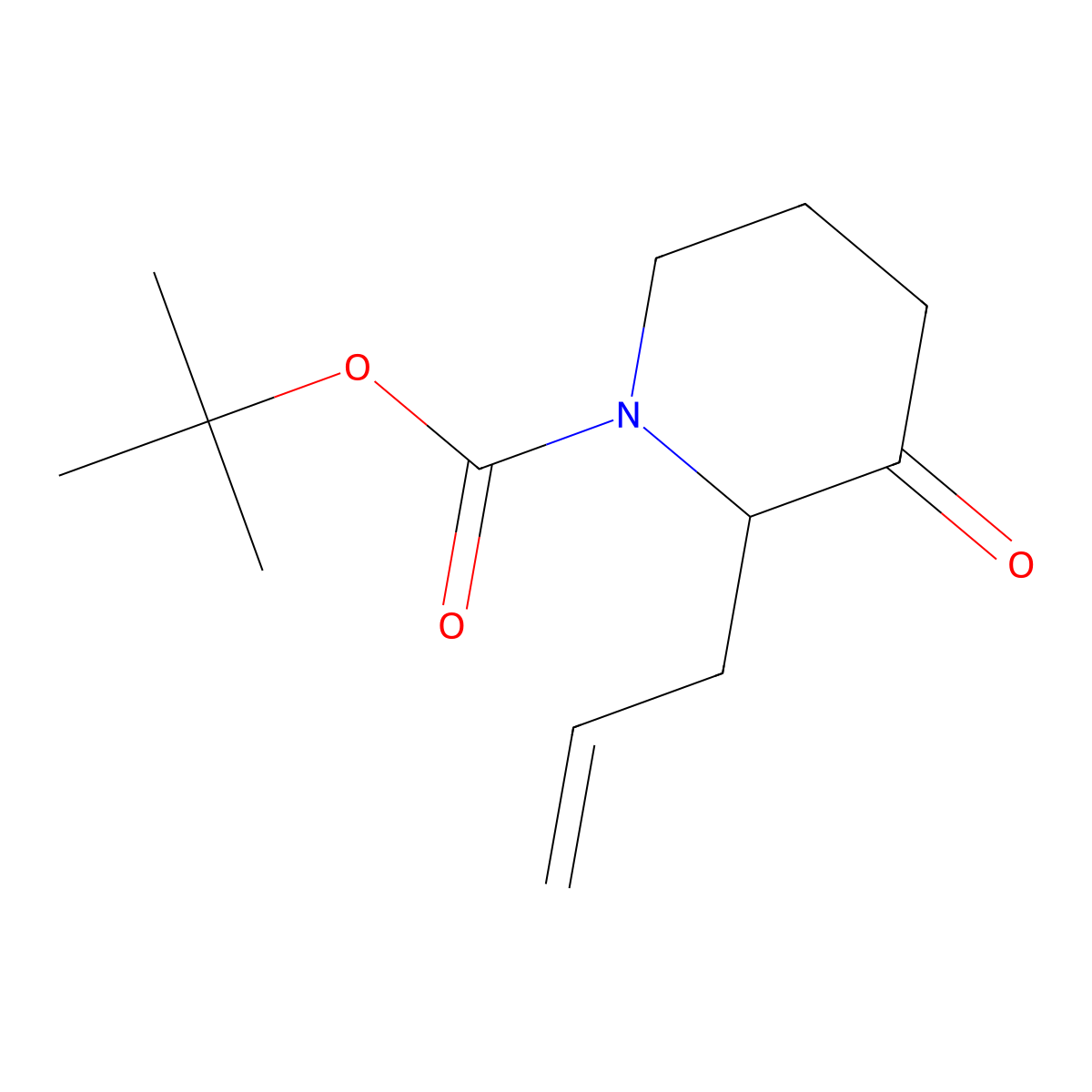 Tert-butyl 2-allyl-3-oxopiperidine-1-carboxylate molecular structure, CAS 1864012-82-7