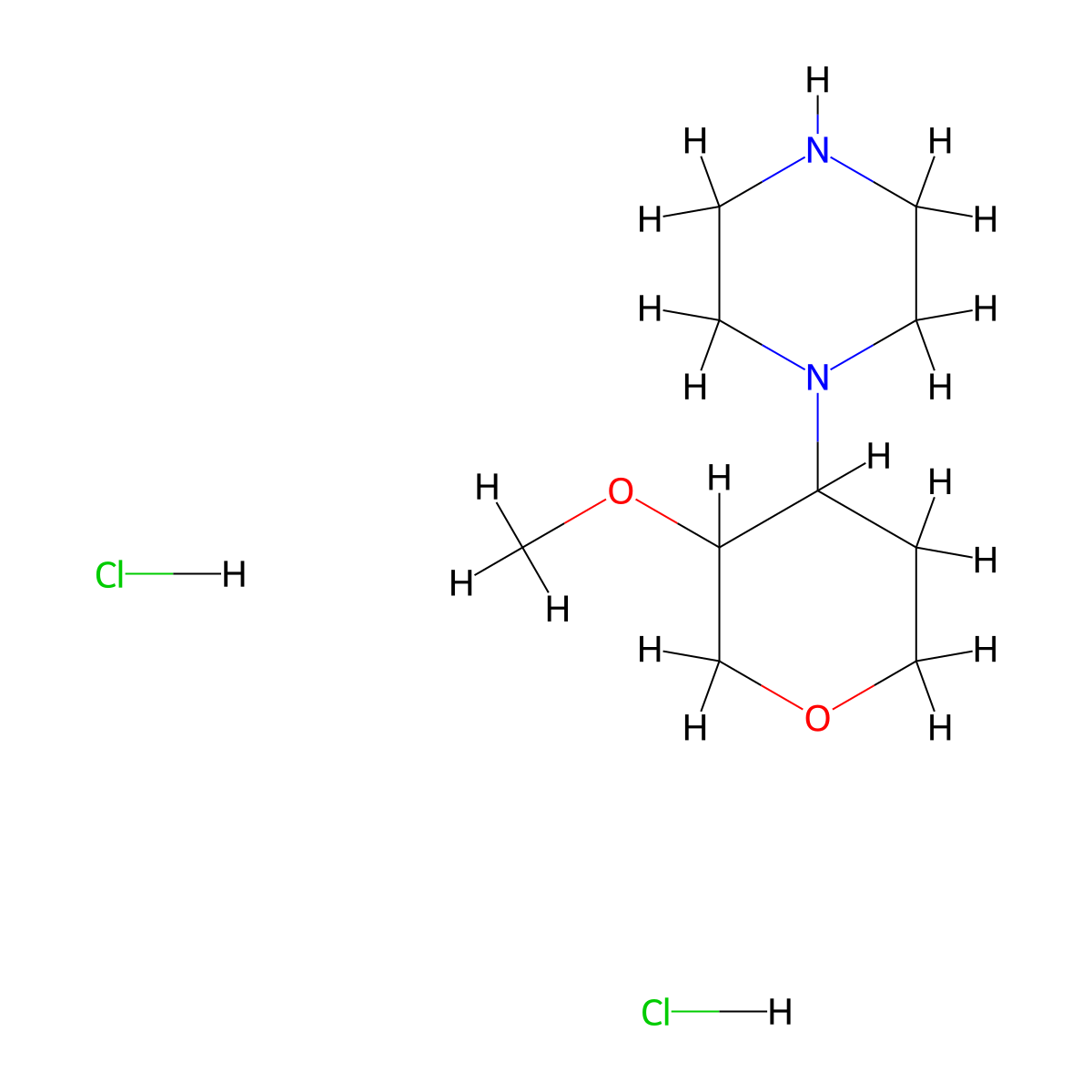 1-(3-Methoxyoxan-4-yl)piperazine dihydrochloride molecular structure, CAS 1864013-89-7