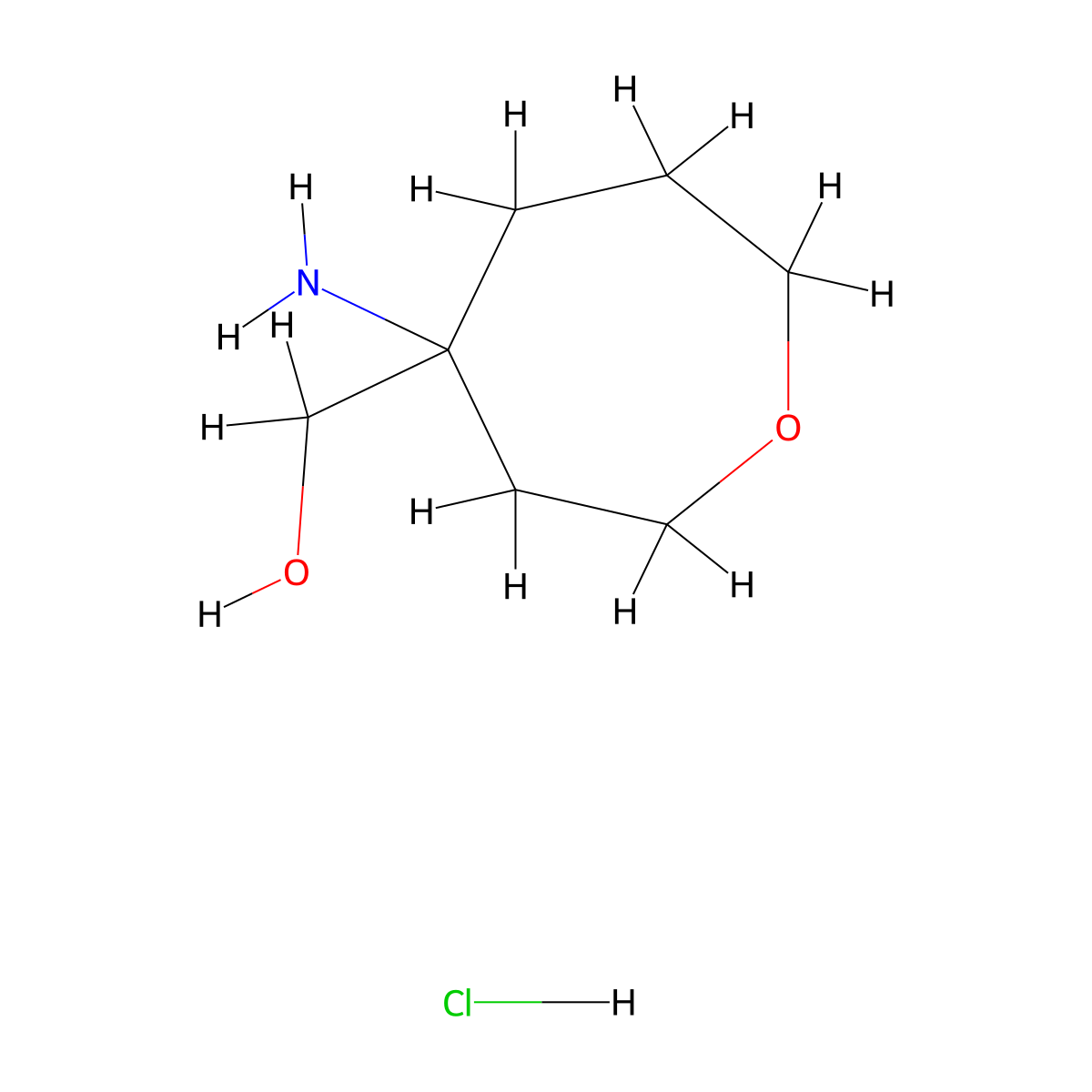 (4-Aminooxepan-4-yl)methanol hydrochloride molecular structure, CAS 1864013-93-3