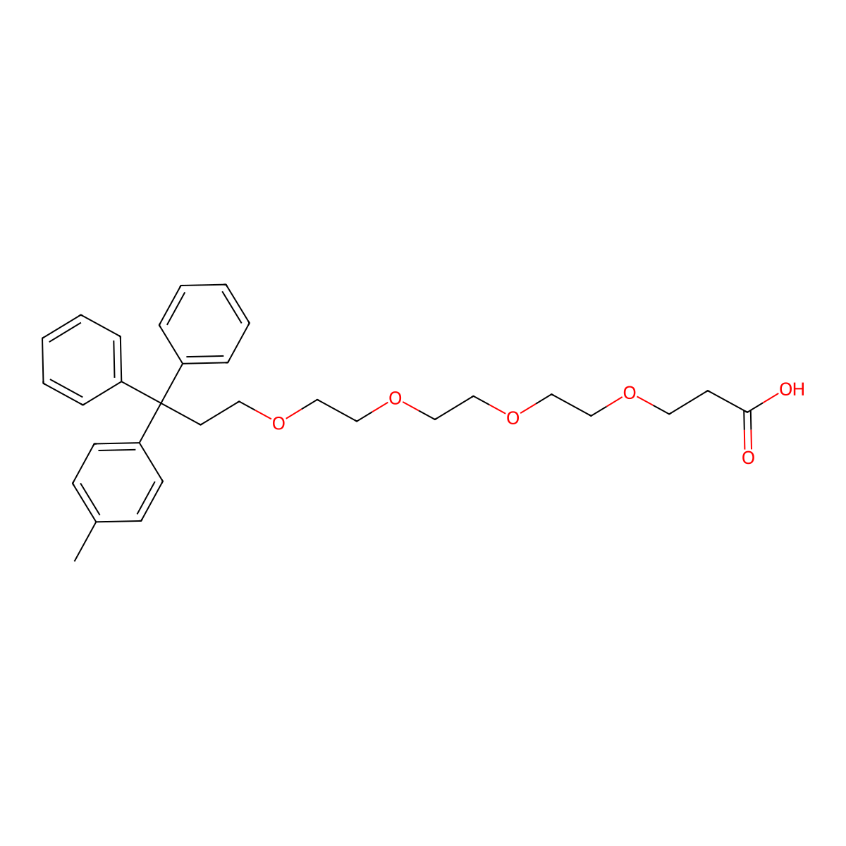15-(4-Methyltrityl)-4,7,10,13-tetraoxapentadecanoic acid molecular structure, CAS 1864014-14-1