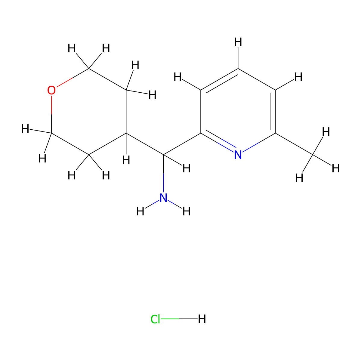 (6-methylpyridin-2-yl)(tetrahydro-2H-pyran-4-yl)methanamine hydrochloride molecular structure, CAS 1864014-17-4