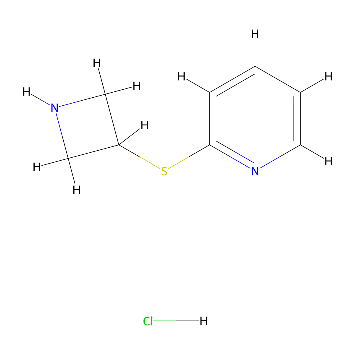 2-(Azetidin-3-ylsulfanyl)pyridine hydrochloride molecular structure, CAS 1864014-20-9