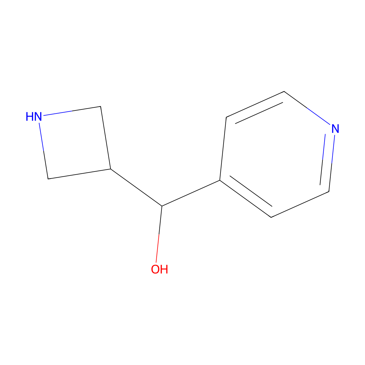 (Azetidin-3-yl)(pyridin-4-yl)methanol molecular structure, CAS 1864014-21-0
