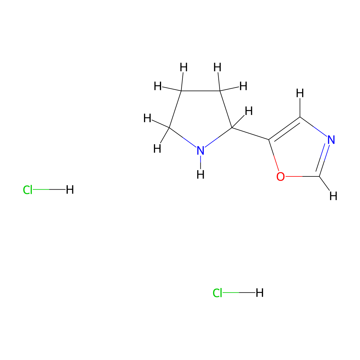 5-(Pyrrolidin-2-YL)-1,3-oxazole dihydrochloride molecular structure, CAS 1864014-35-6