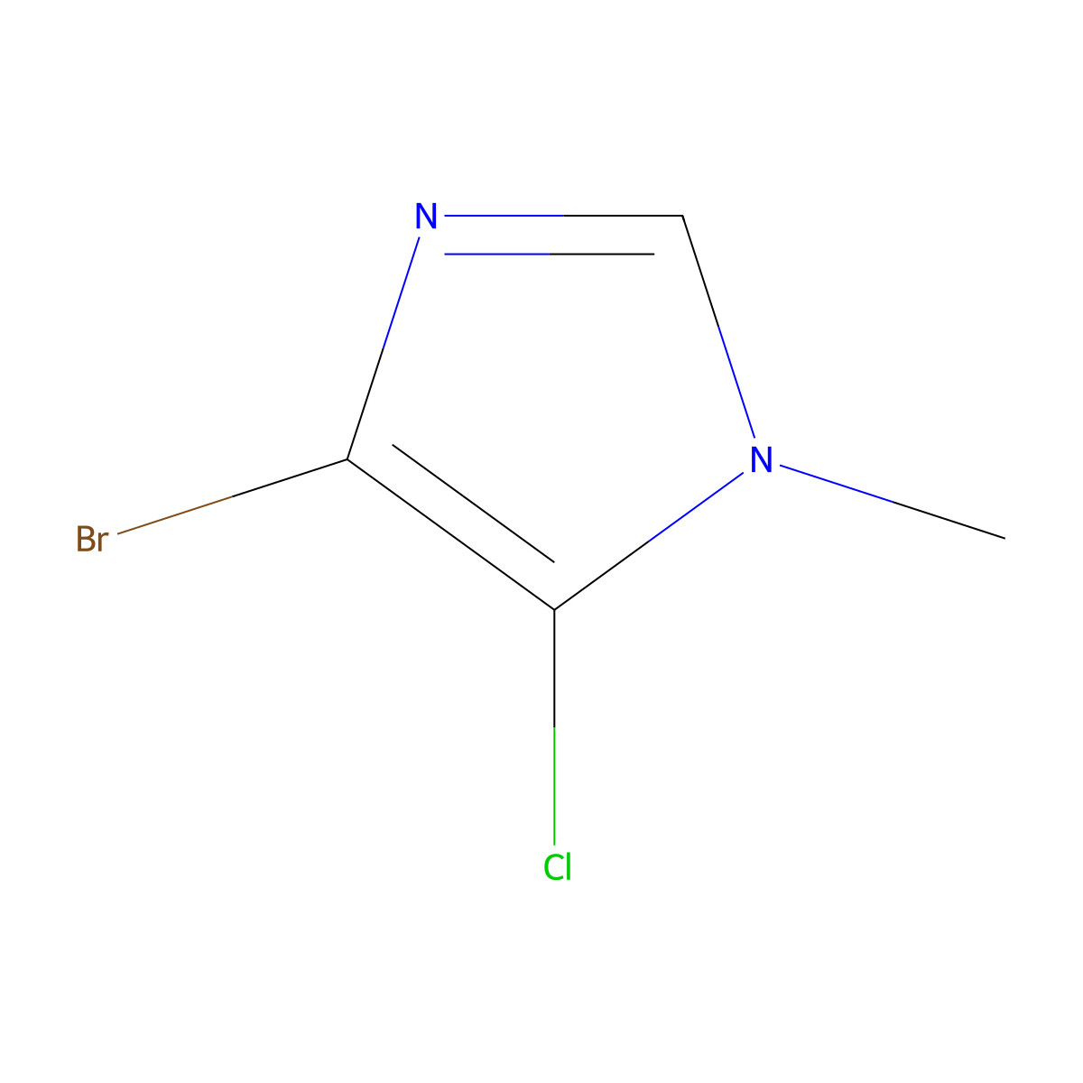 4-bromo-5-chloro-1-methyl-1H-imidazole molecular structure, CAS 1864014-40-3