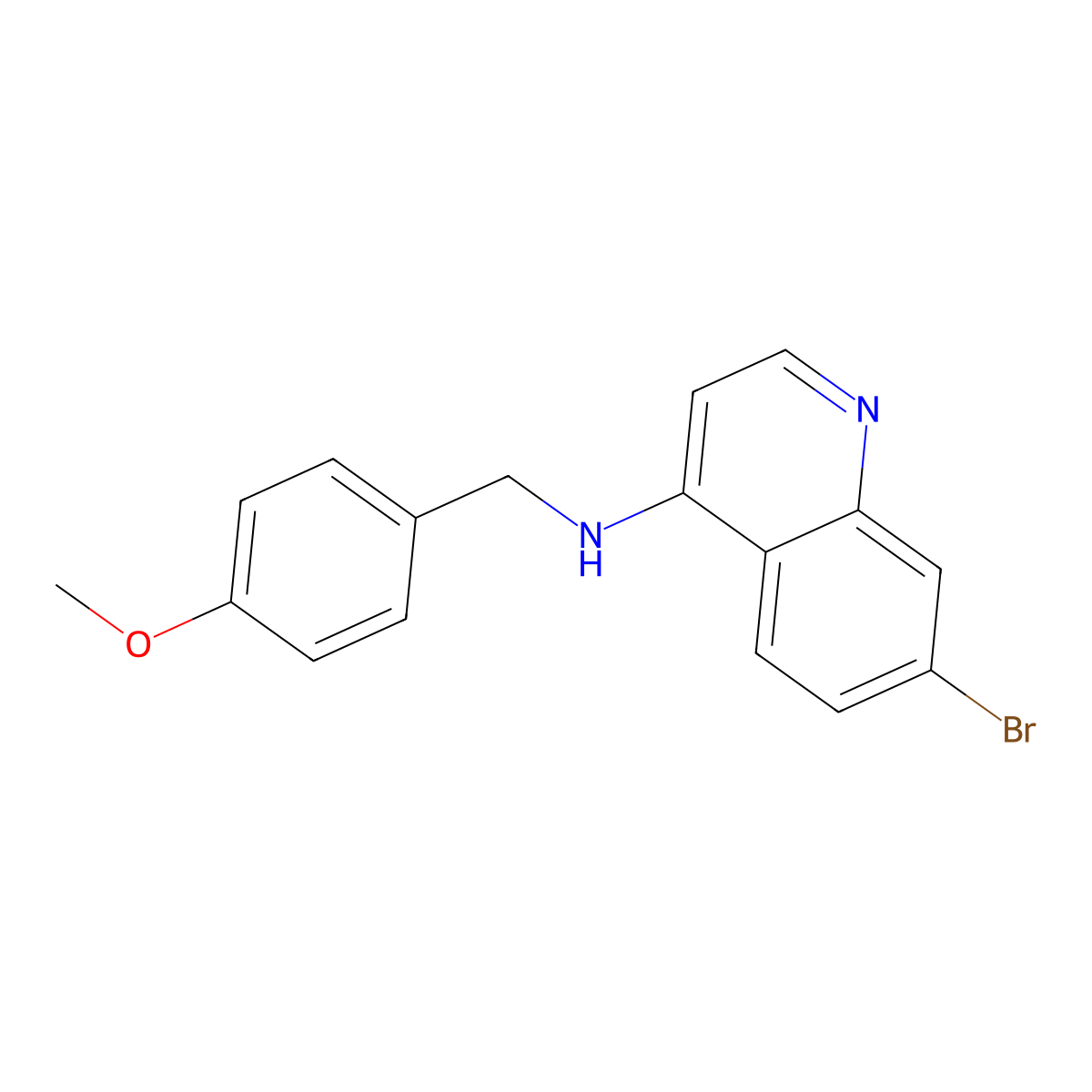 7-Bromo-N-(4-methoxybenzyl)quinolin-4-amine molecular structure, CAS 1864014-44-7