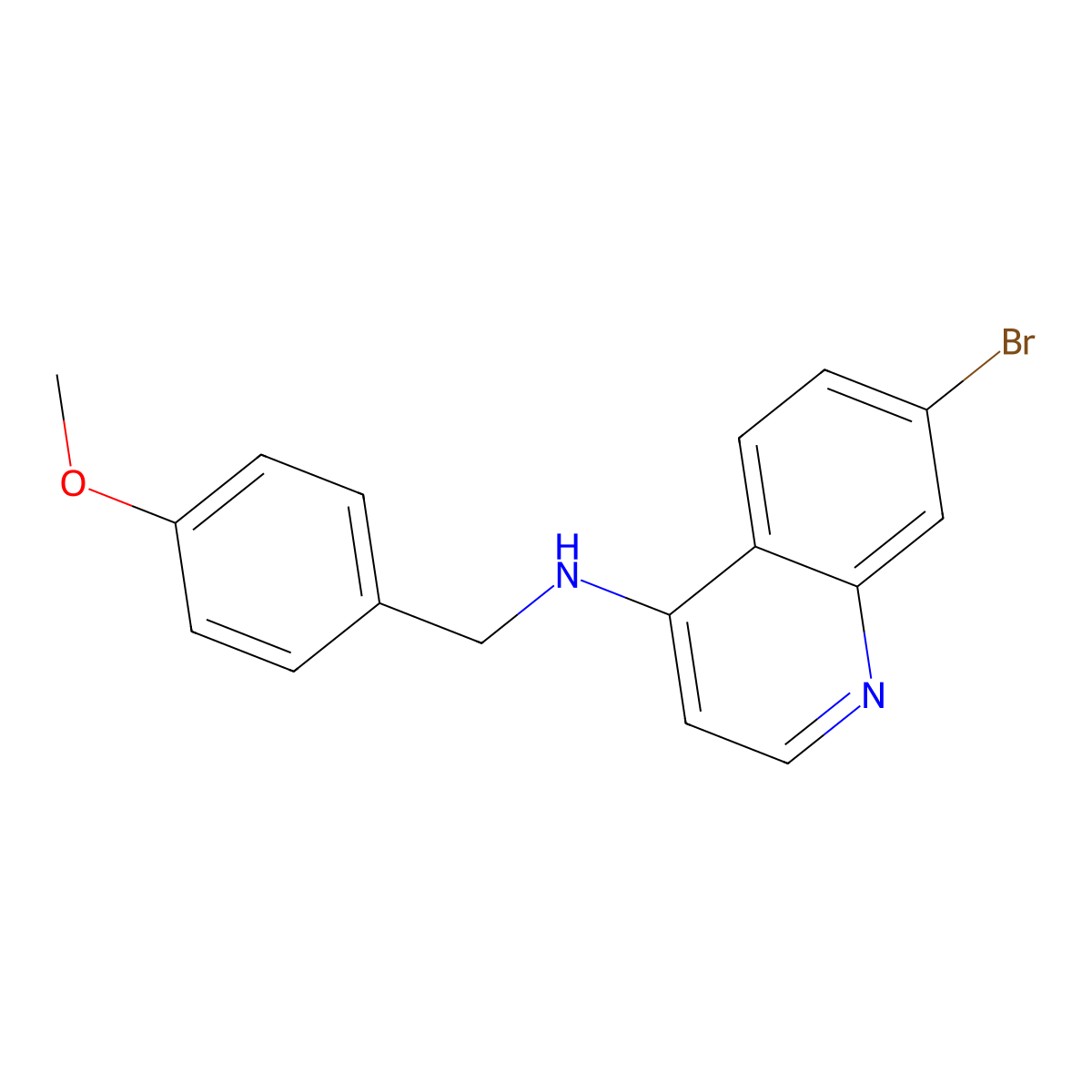 7-Bromo-N-(4-methoxybenzyl)quinolin-4-amine molecular structure, CAS 1864014-44-7