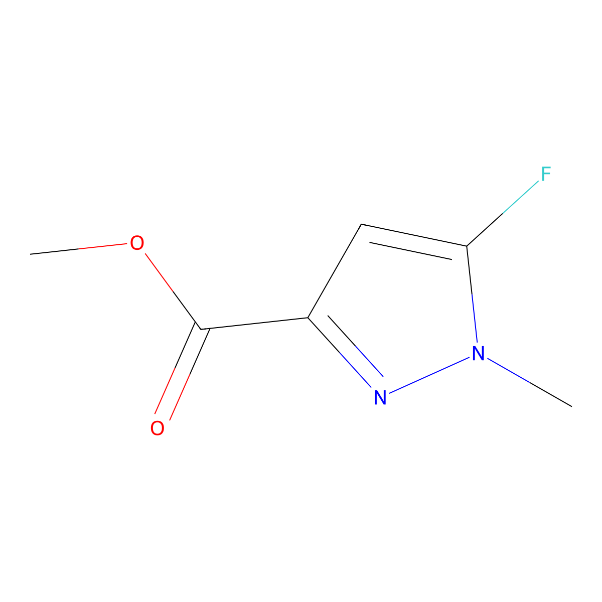 methyl 5-fluoro-1-methyl-1H-pyrazole-3-carboxylate molecular structure, CAS 1864014-49-2