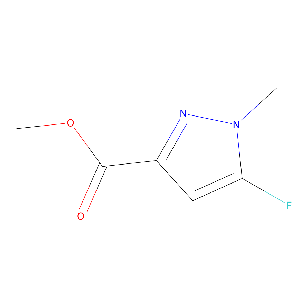 methyl 5-fluoro-1-methyl-1H-pyrazole-3-carboxylate molecular structure, CAS 1864014-49-2