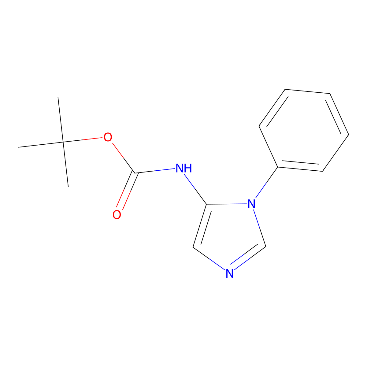 tert-butyl N-(1-phenyl-1H-imidazol-5-yl)carbamate molecular structure, CAS 1864014-56-1