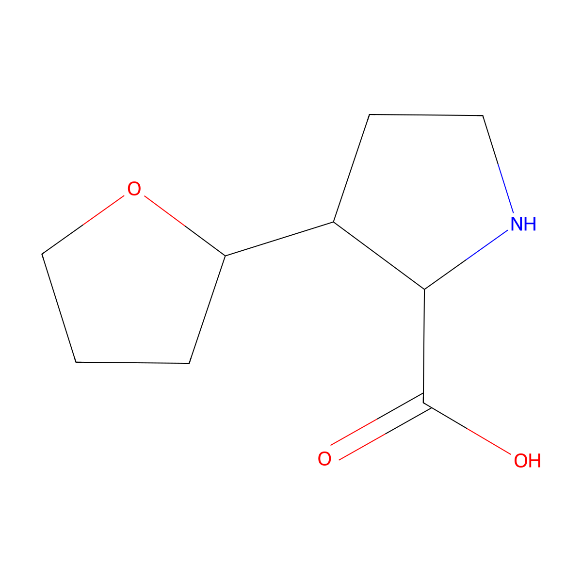 3-(Oxolan-2-yl)pyrrolidine-2-carboxylic acid molecular structure, CAS 1864014-79-8