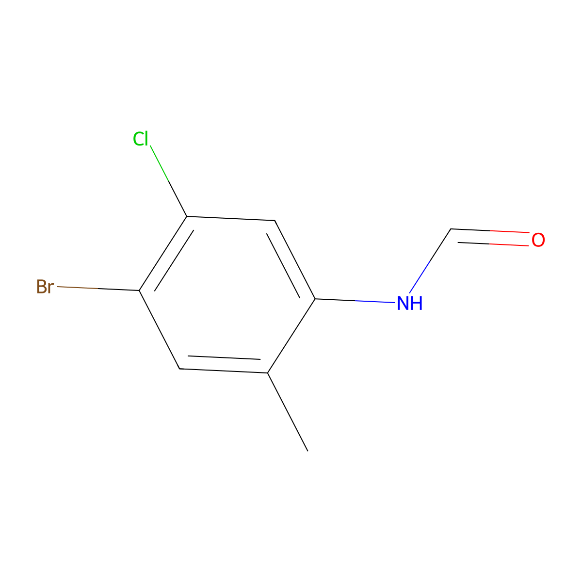 N-(4-Bromo-5-chloro-2-methylphenyl)formamide molecular structure, CAS 1864015-01-9