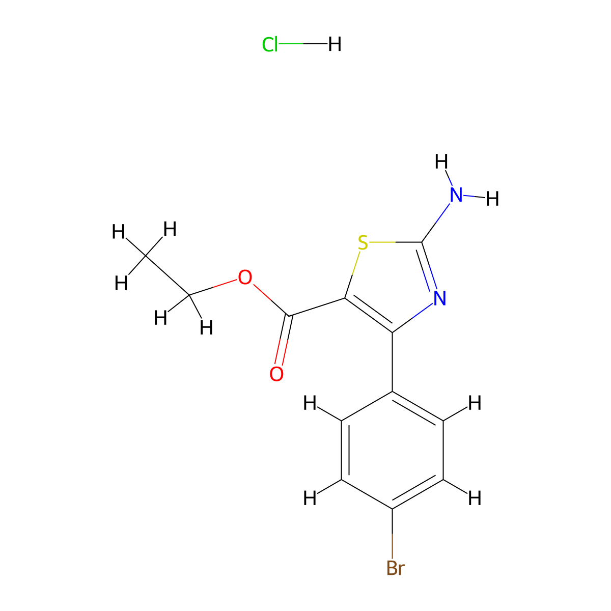 Ethyl 2-amino-4-(4-bromophenyl)-1,3-thiazole-5-carboxylate hydrochloride molecular structure, CAS 1864015-13-3