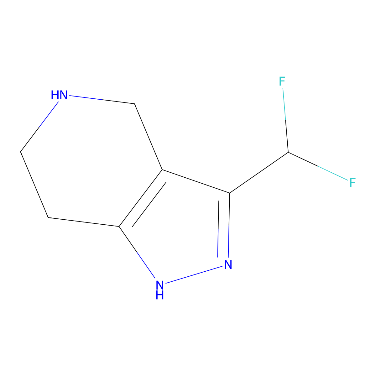 3-(Difluoromethyl)-1H,4H,5H,6H,7H-pyrazolo[4,3-c]pyridine molecular structure, CAS 1864015-16-6