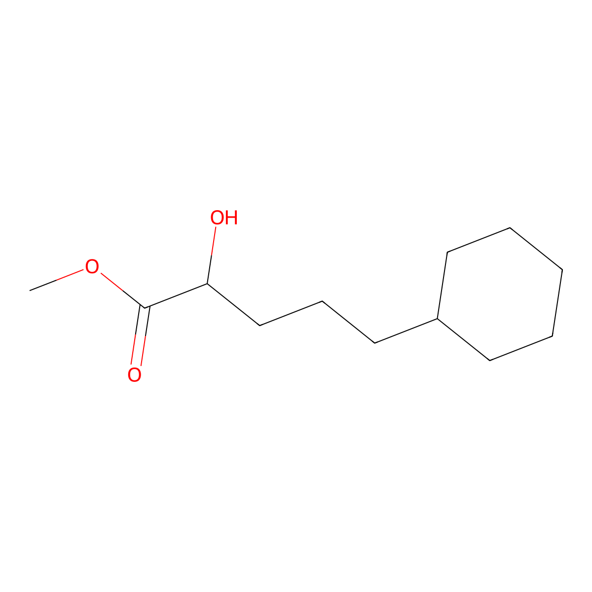 Methyl 5-cyclohexyl-2-hydroxypentanoate molecular structure, CAS 1864015-18-8