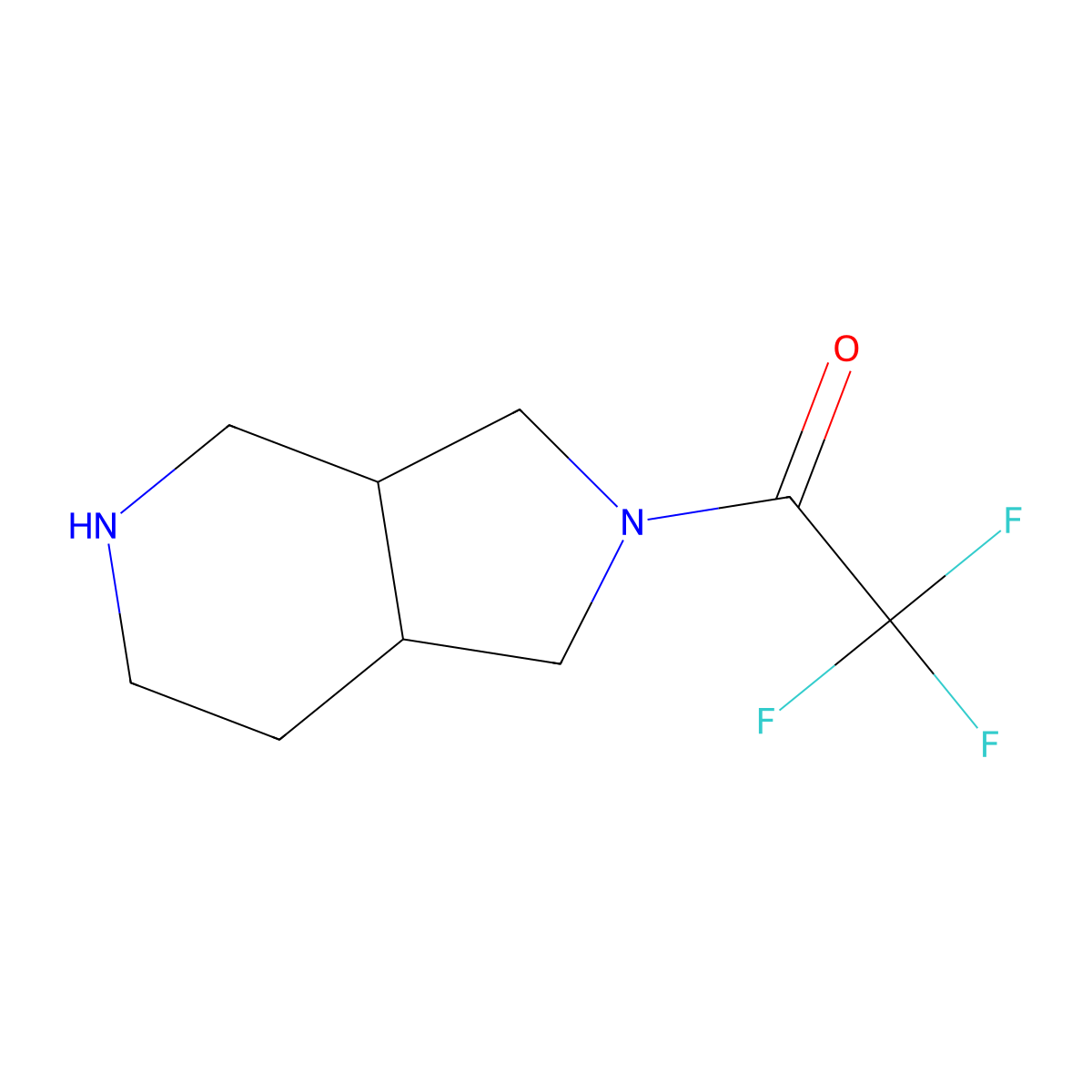 2,2,2-Trifluoro-1-{octahydro-1H-pyrrolo[3,4-c]pyridin-2-yl}ethan-1-one molecular structure, CAS 1864015-20-2