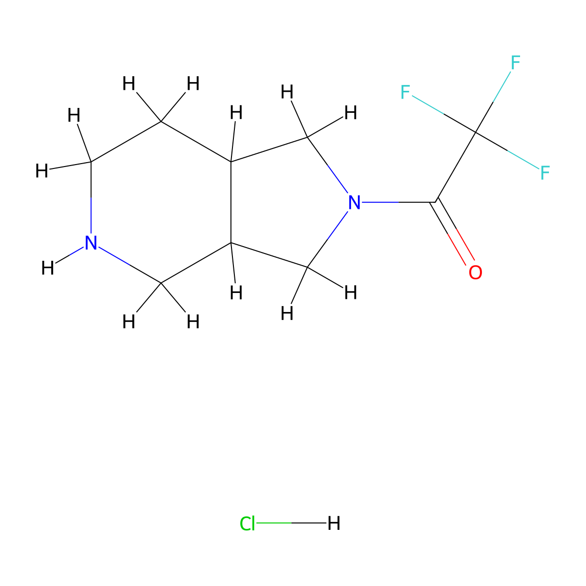 2,2,2-trifluoro-1-{octahydro-1H-pyrrolo[3,4-c]pyridin-2-yl}ethan-1-one hydrochloride molecular structure, CAS 1864015-21-3