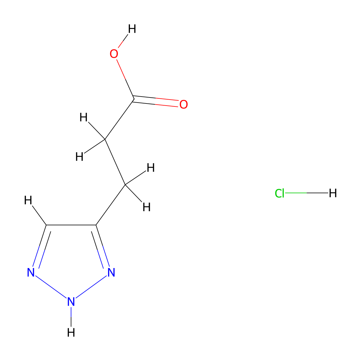 3-(1H-1,2,3-triazol-4-yl)propanoic acid hydrochloride molecular structure, CAS 1864015-25-7