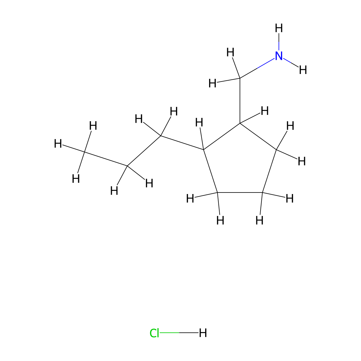 (2-Propylcyclopentyl)methanamine hydrochloride molecular structure, CAS 1864015-30-4