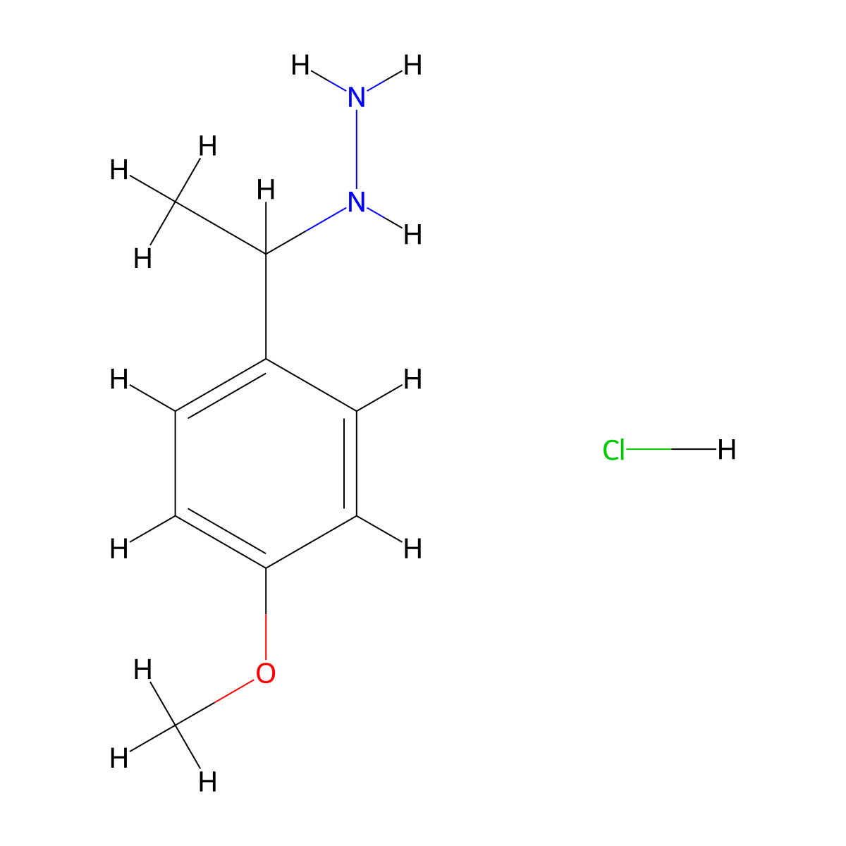 [1-(4-Methoxyphenyl)ethyl]hydrazine hydrochloride molecular structure, CAS 1864015-42-8